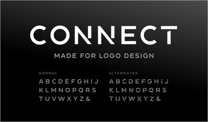 Fototapeta Minimalistic font for logo design. Vector alphabet with two sets of letters. obraz