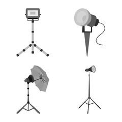 Isolated object of light and theater icon. Collection of light and studio stock symbol for web.