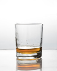 classic set of glass tumbler and strong alcohol.