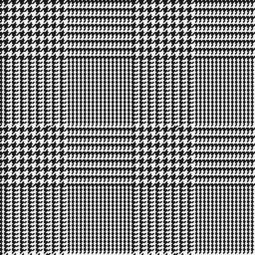 Glen check black and white checkered seamless pattern