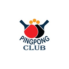 Table Tennis club logo with simple text designs. Sport vector illustration for ping pong club