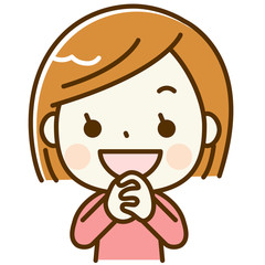 感激する女性