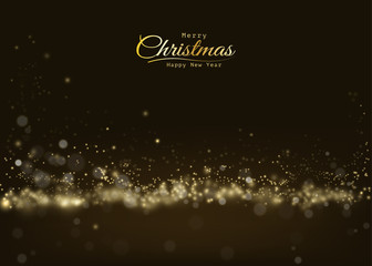 Merry Christmas glittering golden light bokeh shining, sparkling luxury