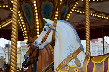 white horse carousel in plzen