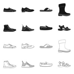 Isolated object of shoe and footwear logo. Set of shoe and foot stock vector illustration.