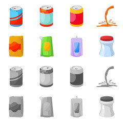 Vector illustration of drink and beverage icon. Set of drink and liquid stock symbol for web.