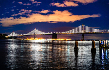 Fototapeta na wymiar San Francisco Oakland Bay Bridge in San Francisco, California, USA
