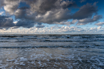 Stormy sky over Baltic sea.