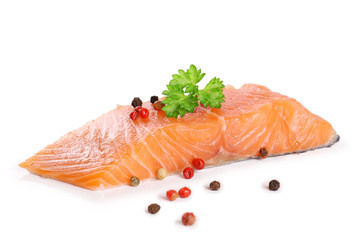 salmon fillet isolated on a white background