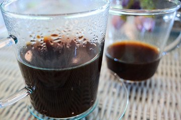hot americano black coffee drink