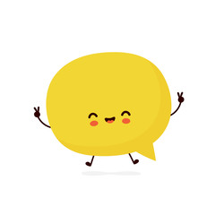 Obraz premium Cute smiling happy speech bubble