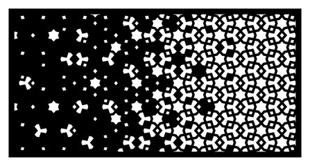 Islamic laser pattern. Decorative vector panel,screen,sheet,partition,divider for laser cutting with disintegration. Islamic template for cut design. Ratio 1:2