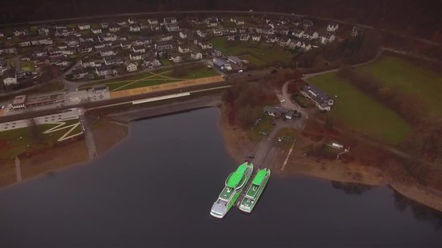 Schiff auf dem Biggesee Fly Cam NRW