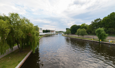 Fototapeta na wymiar City landscape from river - Berlin - Germany