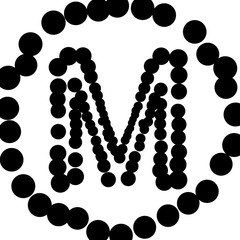 Doodle Drawing Circles Letter - M