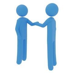 握手するピクトグラム3DCGの画像