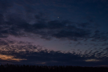 Fototapeta na wymiar Beautiful sky in the morning. Seen the moon