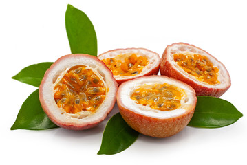 Fresh passions fruit isolated on white background