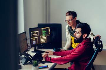 Business people using PC computer in the office