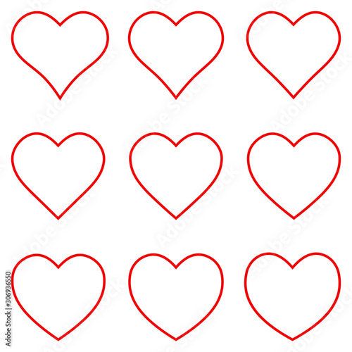 Set Red Heart Shape Outline Stroke Icon Vector Set Heart Shape Stroke Outline Love Sign Symbol For Valentine Day Wall Mural Brovarky Set Red Heart Shape Outline Stroke Icon Vector Set Heart Shape Stroke Outline Love Sign Symbol For Valentine Day Wall Mural Brovarky