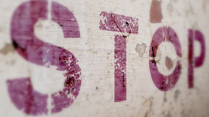 Pared con la palabra STOP