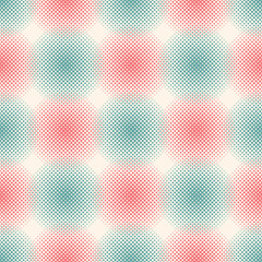 Vector Abstract Halftone Dots Seamless Pattern. Retro Pointillism Background. Colorful Bright Dotted Texture.