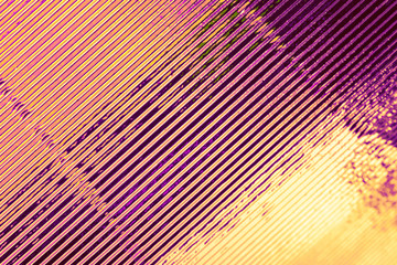 Abstract stylish geometric background. Growing diagonals. Trendy gold and violet colors.