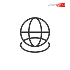 Globe Web Icon Design Vector