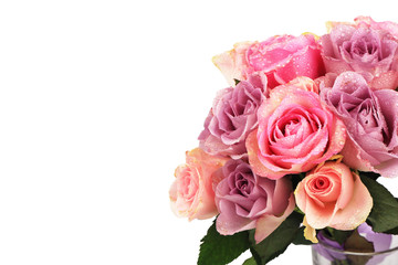 Bouquet of roses. Isolated on a white background.