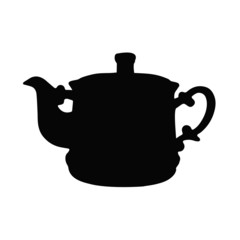 teapot vintage porcelain silhouette isolated vector