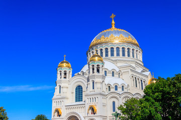 Orthodox naval cathedral of St. Nicholas in Kronstadt, Russia