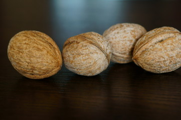 walnuts on wooden background