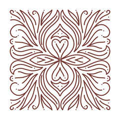 Tile hand draw leaf plant modern flower  