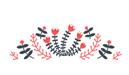 Tile Scandi Scandinavian ornament leaf winter plant