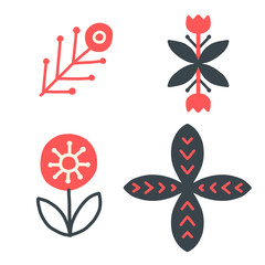 Tile Scandi Scandinavian ornament leaf winter plant