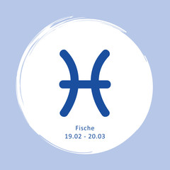 zodiac sign fish horoscope with description and date vector illustration EPS10