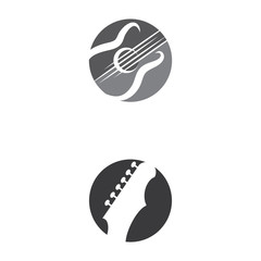 Guitar  Wave Logo Template vector symbol