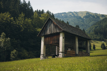 An old farm from the moutain area of Triglav National Park, a region from Slovenia