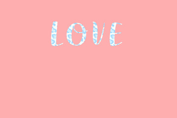 the inscription love on a pink background