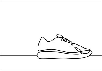 Symbol of Sneakers. Thin line Icon of Fashion.
