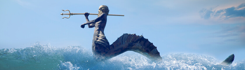 The mighty god of the sea and oceans Neptune (Poseidon, Triton)