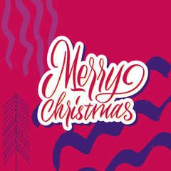 Merry christmas Happy New Year. Great lettering and calligraphy for greeting cards, stickers, banners, prints and home interior decor.