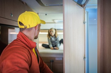 Family Inside Modern Camper