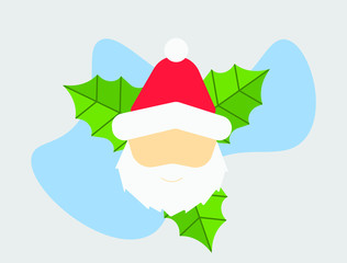 christmas tree with santa hat