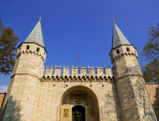 Fototapeta na wymiar Istanbul, Turkey - October 30, 2019: View of the Topkapi Palace Museum.