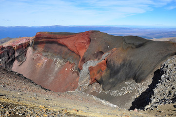 Red Crater on top of Tongariro Volcano at Tongariro Alpine Crossing, Tongariro National Park, North Island, New Zealand.
