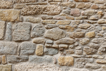 Ancient stone wall texture, Carcassonne, France