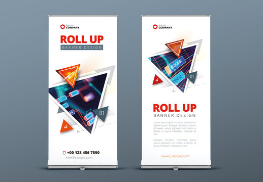 Modern Roll Up Layout with Triangles