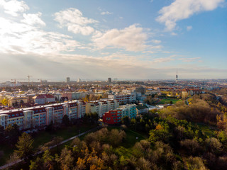 Aerial Panoramic View over The Prague City, Czech Republic