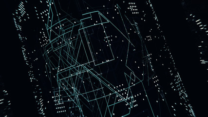 Abstract Internet background, technology speed concept. Speed tunnel connection networking concept design